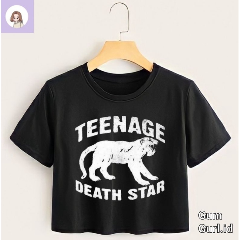 Kaos baju CROP TOP TEENAGE DEATH STAR CROP TEE band musik rock h&m kaos wanita OVERSIZE vintage / ts