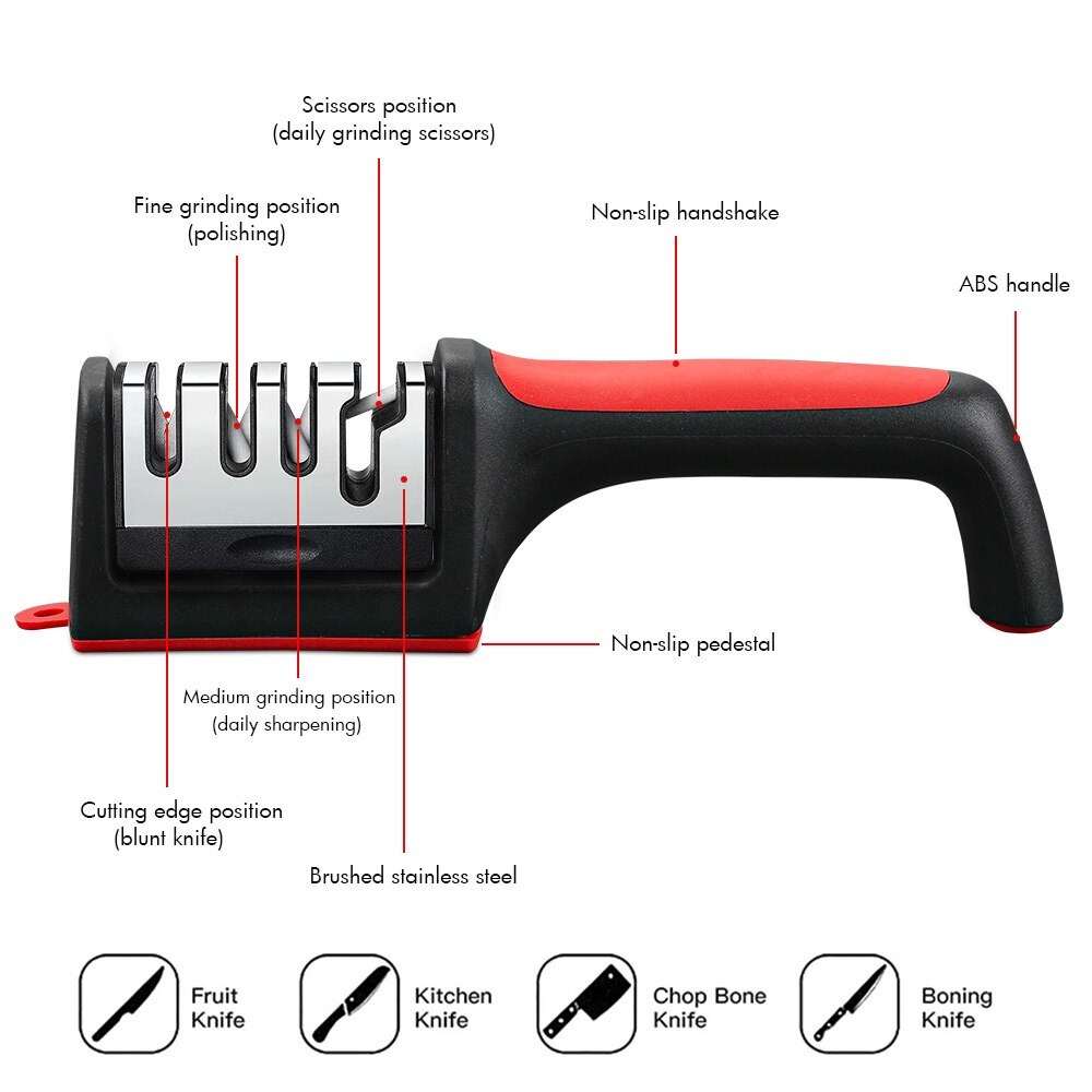 Pengasah Pisau Dapur Pengasah Multifungsi Knife Sharpener 3 Slot