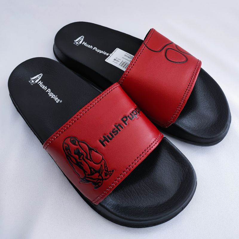 Sendal Hush Puppies Sandal Slop Hush puppies ori Sendal Hush puppies wanita sendal Hush Puppies original premium-Merah Hitam