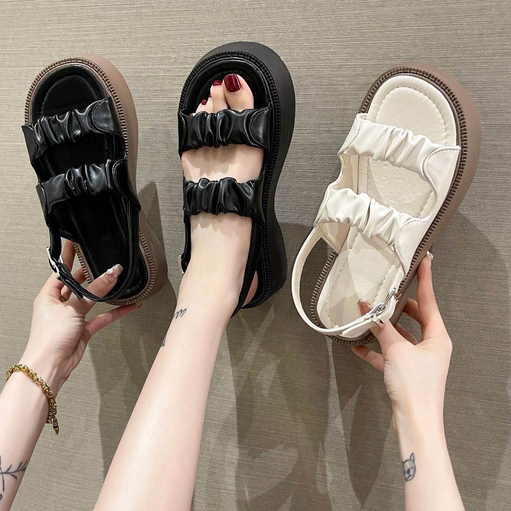 [COZY] Gisella Sandal Wedges Tali Korea Fashion Wanita Import