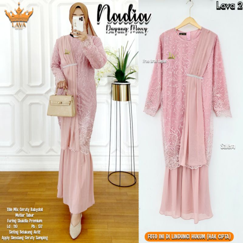 gamis pesta duyung brukat selendang Nadia  by lava 2