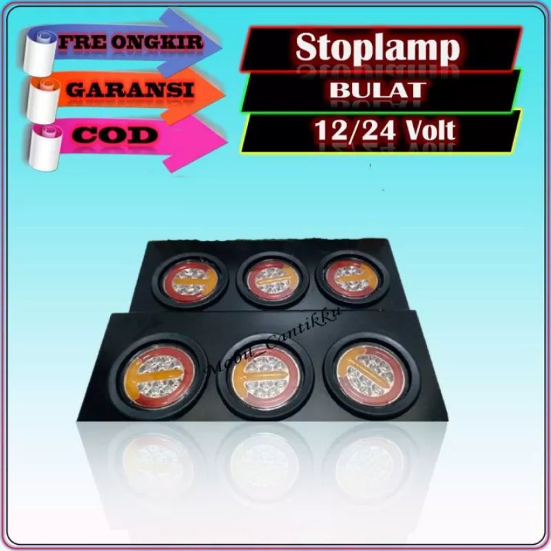Variasi Lampu Rem Led Stop Lamp Stoplamp Bulat Mobil Truck Truk Canter Tronton 24 Volt