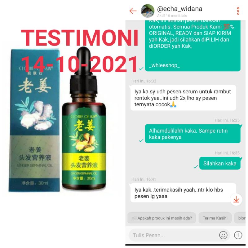 OBAT PENUMBUH RAMBUT CEPAT ANTI RONTOK MENGATASI BOTAK SERUM RAMBUT JAHE