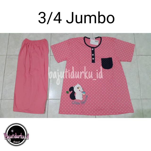 BAJU TIDUR BABYDOLL 3/4 JUMBO LORITA