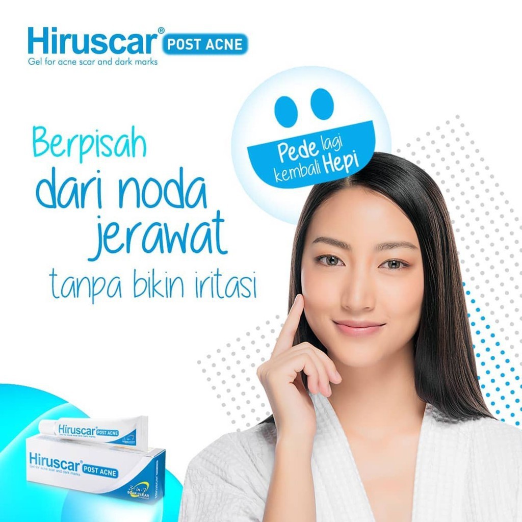 HIRUSCAR Post Acne Gel (10gr) Penghilang Bekas Jerawat, Luka &amp; Cacar