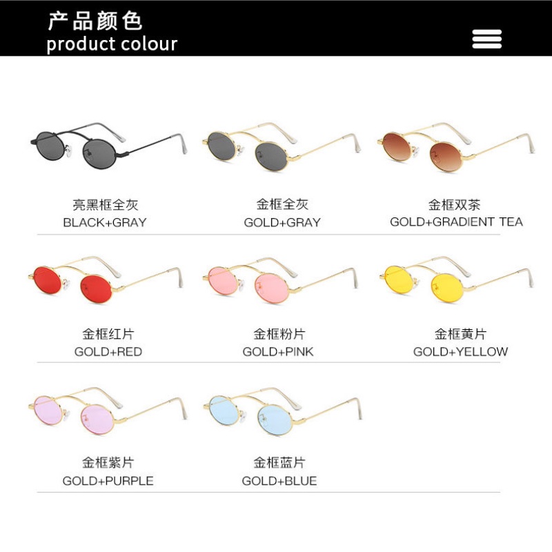 （YUZHU）COD New Fashion Arched Single Beam Metal Frame Kacamata Oval Retro Kacamata Gaya Barat Modern