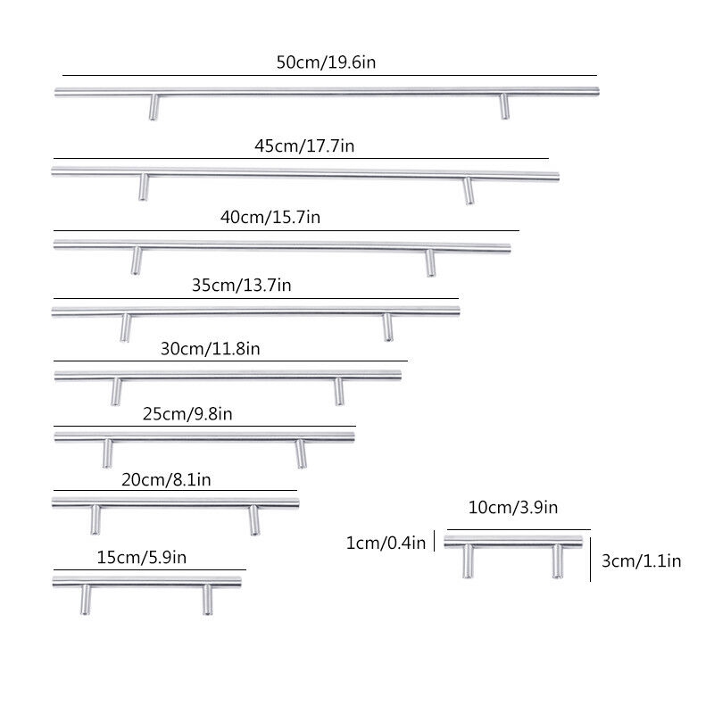 Handle Pintu Dapur Stainless Steel Lemari T Bar T shaped Pull Knob Furniture Knob Gagang Laci Lemari