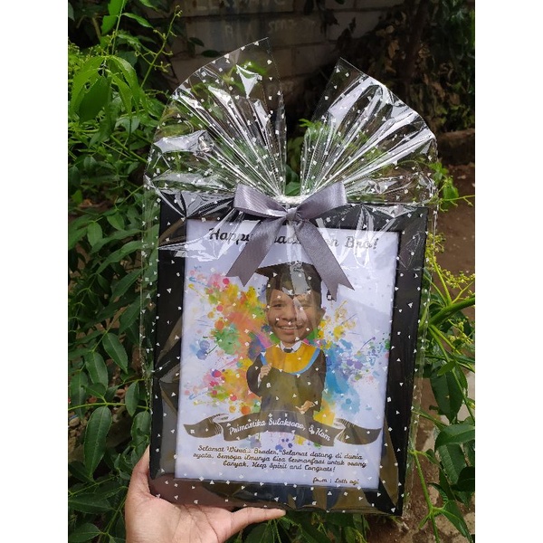 (K) BINGKAI ANTI PECAH Bingkai artwork Buket/paket/bingkisan Snack Ulang Tahun/Ultah/ Wisuda/Kado/Hadiah