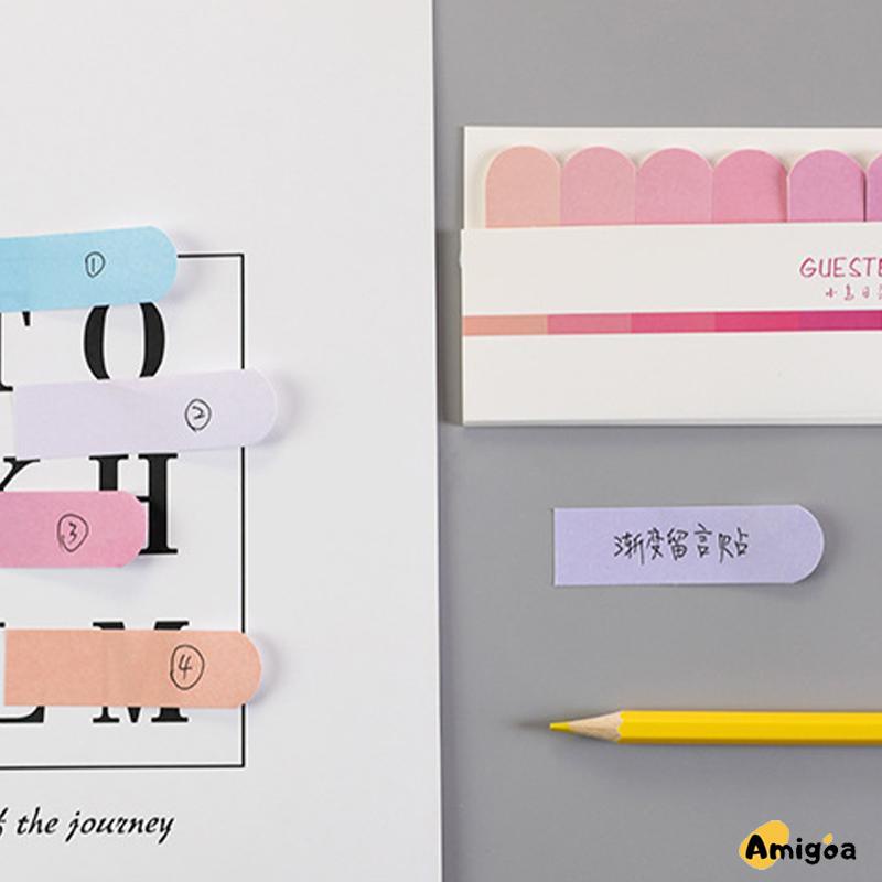 Lucu Kreatif Enam Warna Post-it Notes Siswa Belajar Gradien Catatan Stiker Indeks - AG2