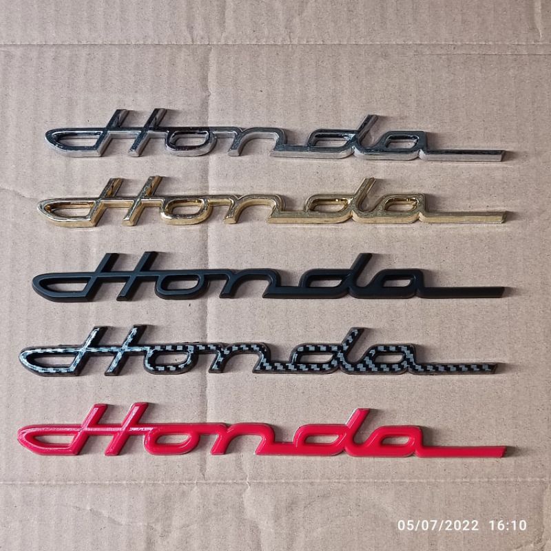 SATU BIJI emblem honda latin warna chrome hitam merah emblem emas carbon tulisan honda