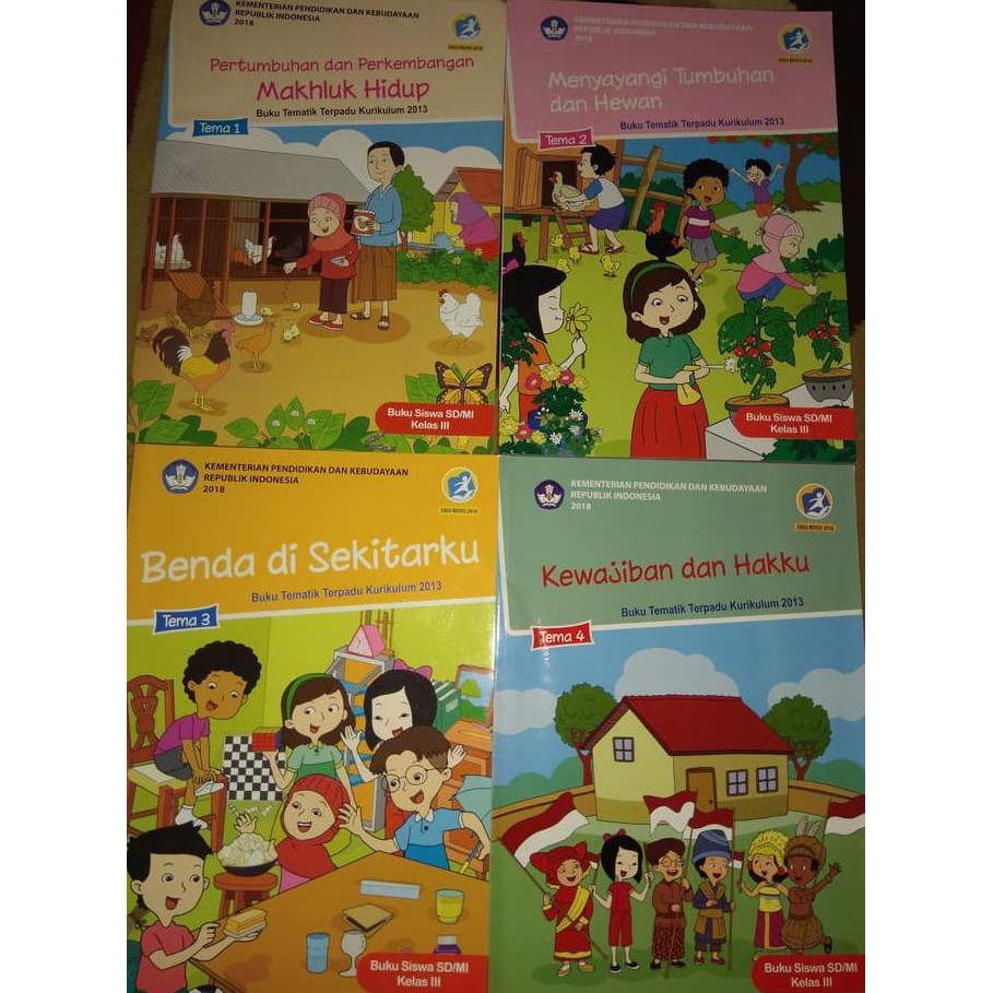 Buku Sekolah - Murah Buku Sd Kelas 3 Paket Buku Tematik Kelas 3 Sd Tema 1 Sampai Tema