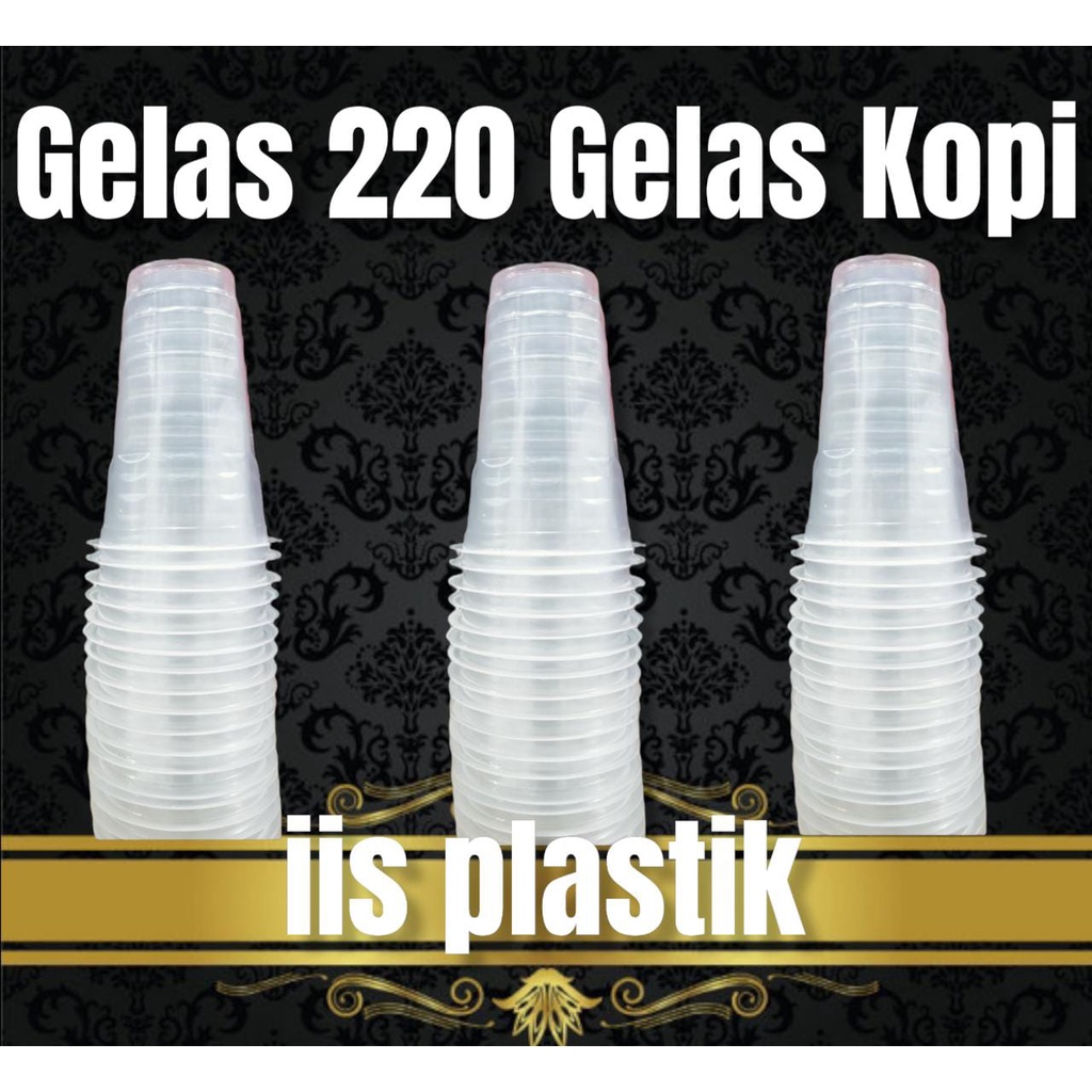 1 pack 50 pcs Gelas plastik warna cup 120ml 130ml 160ml bening 120ml 220ml gelas kopi