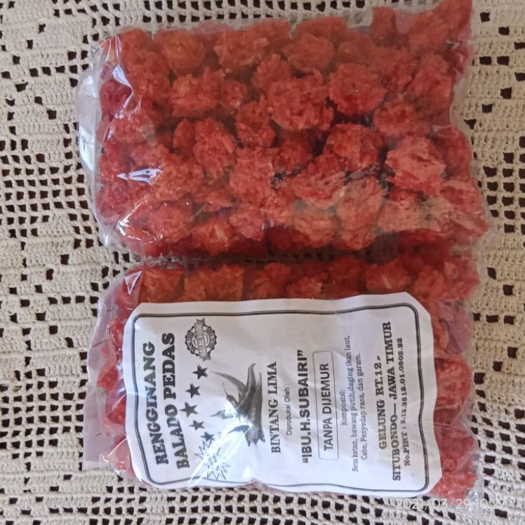 

Rengginang situbondo rasa balado bentuk jumputan
