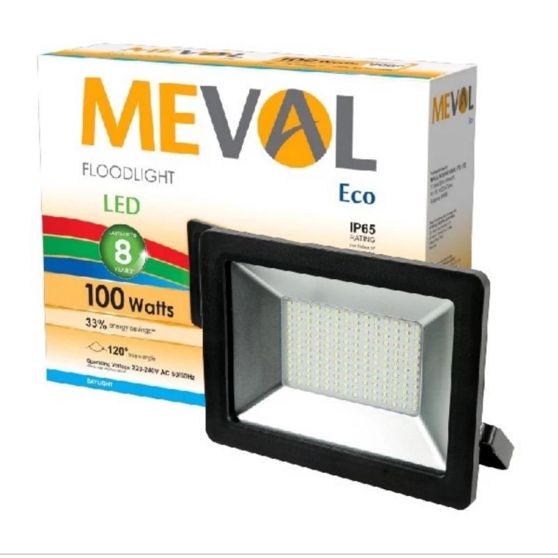 Meval Floodlight Led Eco 100W. Lampu led sorot 100Watt. Flood light outdoor