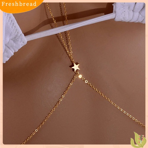 Fresh| Kalung Rantai Tubuhbody Chain Model Harness Aksen Bintang Untuk Bikini Wanita