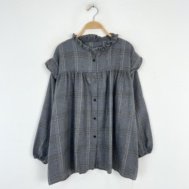KEMEJA WANITA / kemeja wanita motif / kemeja wanita lengan panjang / kemeja batwing /kemeja-Foto 12