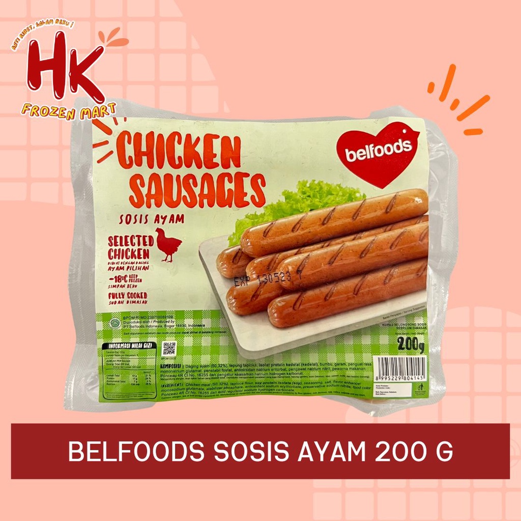 Jual Belfoods Sosis Ayam Bakar Gr Chicken Sausages Uenaaak Hk