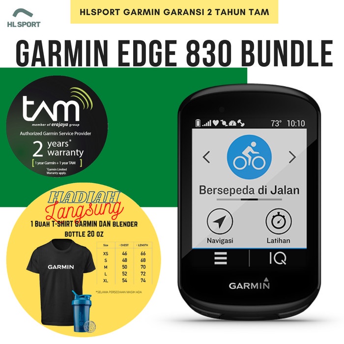 Garmin Edge 830 Bundle Garansi Resmi TAM 2 Tahun