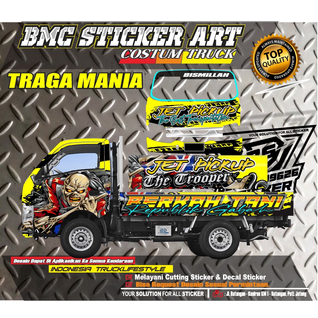 Stiker decal pick up isuzu TRAGA/Dekal stiker mobil traga .tss.granmax.l300