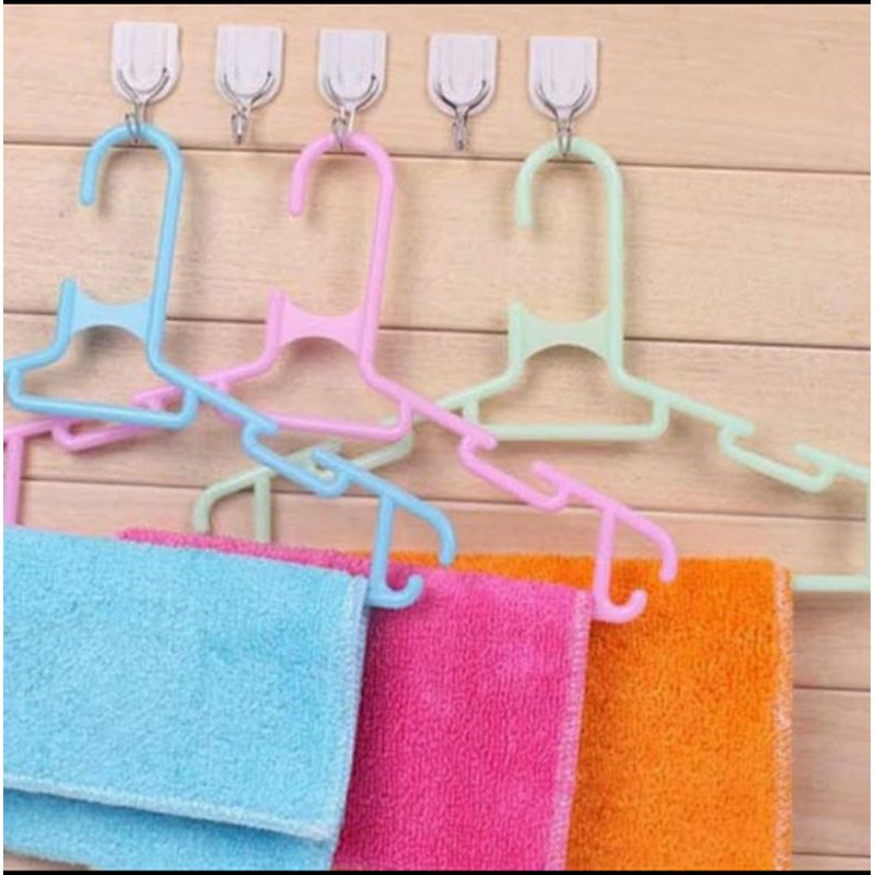 GANTUNGAN HOOK KUAT ISI 6 PCS MULTIFUNGSI - CANTOLAN BAJU TEMPEL DINDING