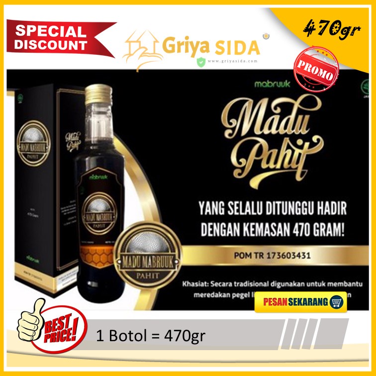 Madu Pahit Hitam 470 gram Mabruuk Madu herbal Mabruk 470gr sambiloto madu murni