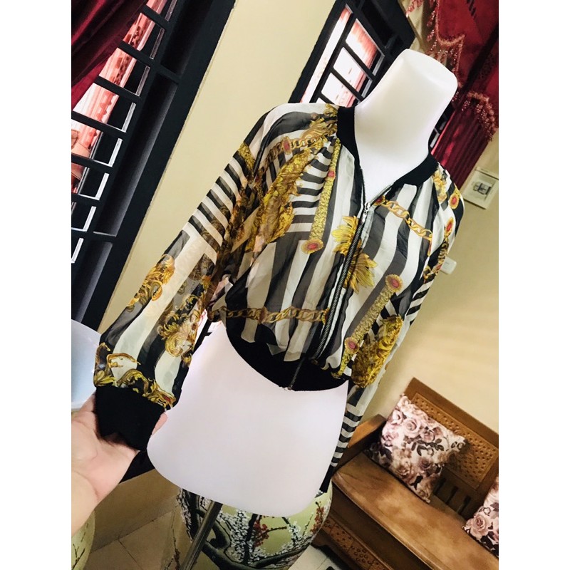 outer kardigan motif corak sifon