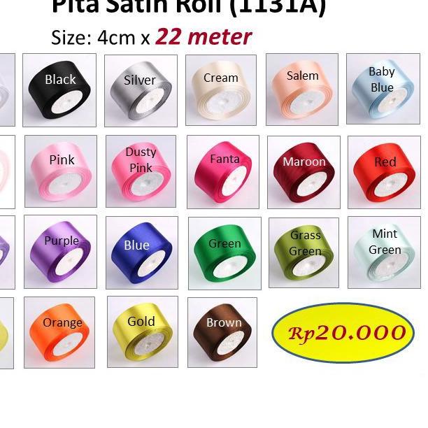 

✺ Pita Satin 4cm 20yard - satin ribbon - barang florist (1131A) ➨