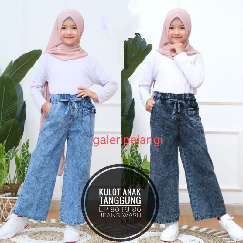Celana KULOT JEANS ANAK PEREMPUAN UMUR 4-12 TAHUN JEANS ANAK