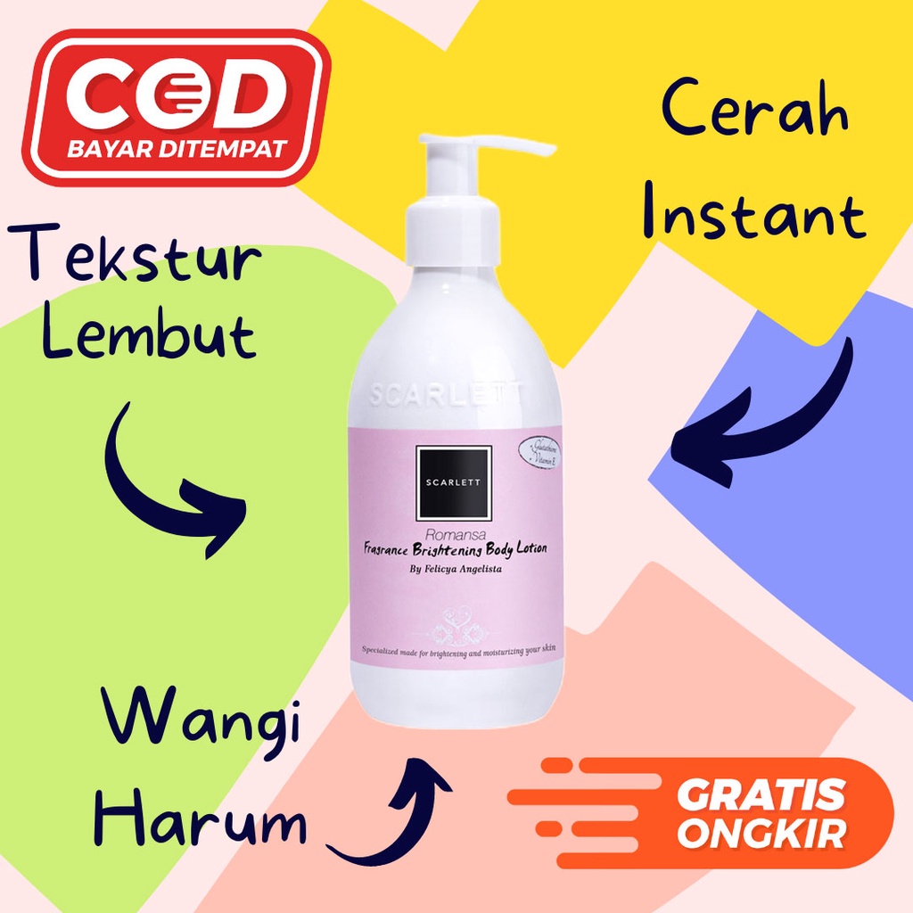 Hand Body / Pencerah Kulit / Pemutih Badan / Handbody Pemutih / Lulus BPOM / Hand Body Scarlet ROMAN