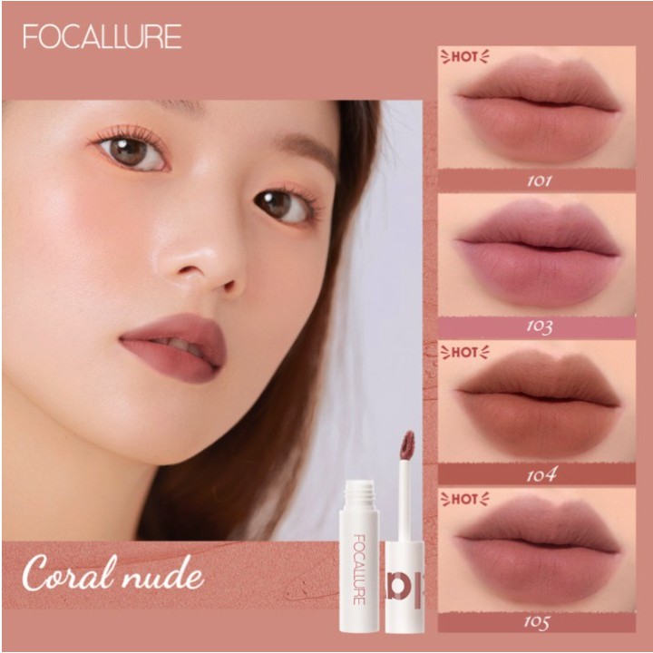 FOCALLURE Velvet Lipstik Lipclay Cream Velvet Matte Mousse Dan Smooth Lipstick