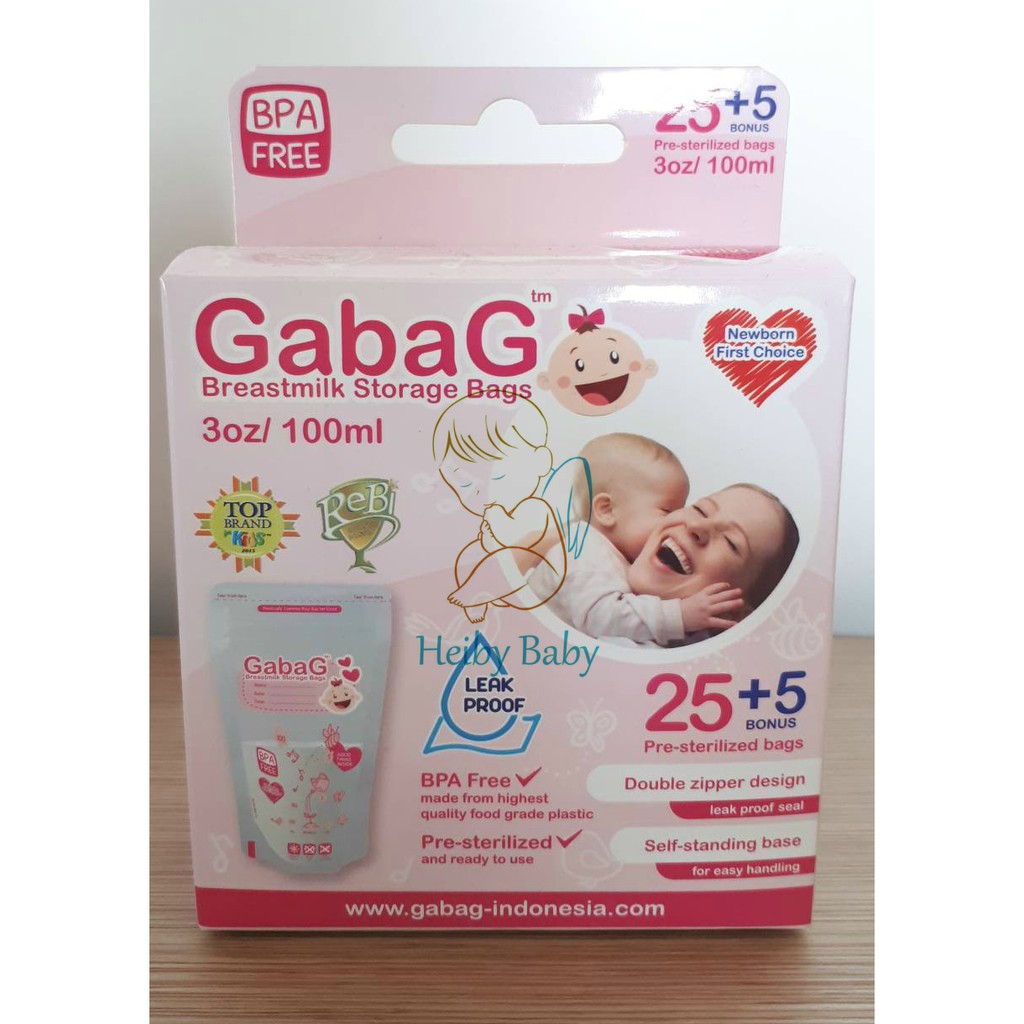 GabaG Breast Milk Storage / Kantong ASI 100ml Pink