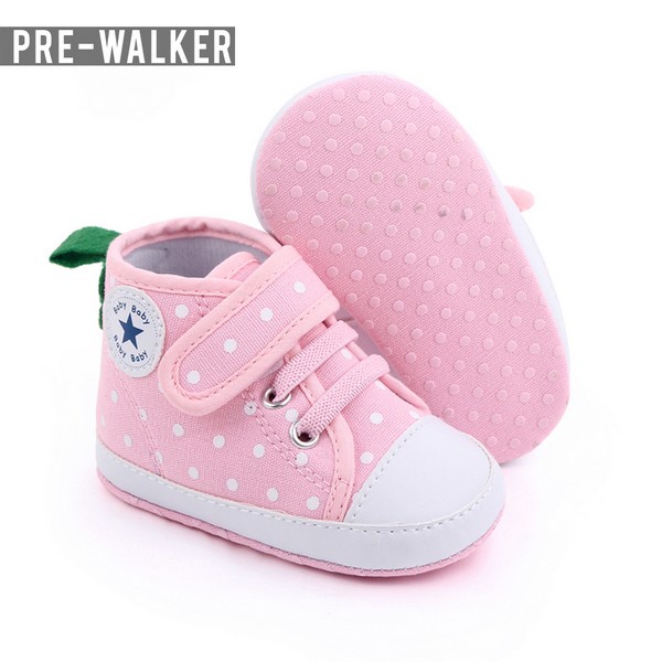 Sepatu Prewalker Bayi Unisex Polkadot Colourfull - Sepatu Bayi Anti Slip S1201