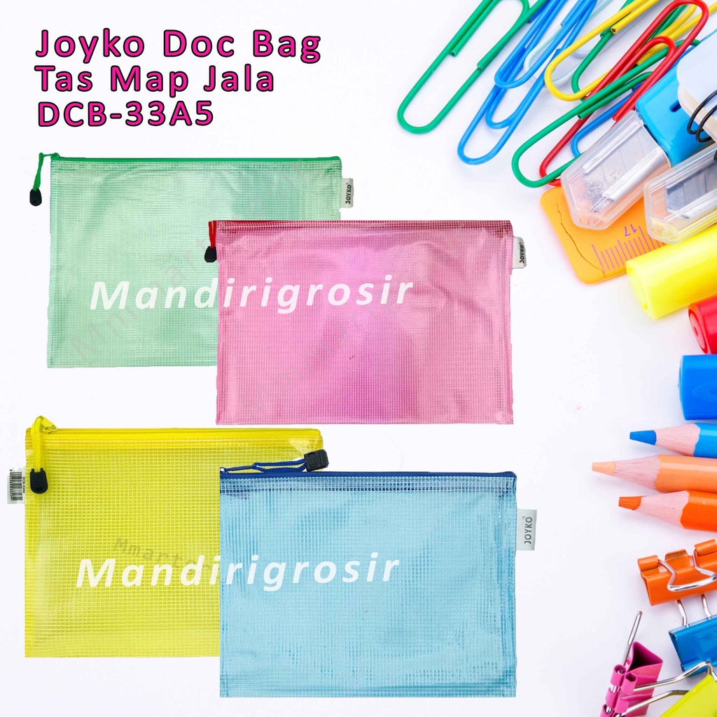 Doc Bag *Joyko * Tas Map Jala * Transparan * Kuning * DCB-33A5 *  UK. 24x18 cm