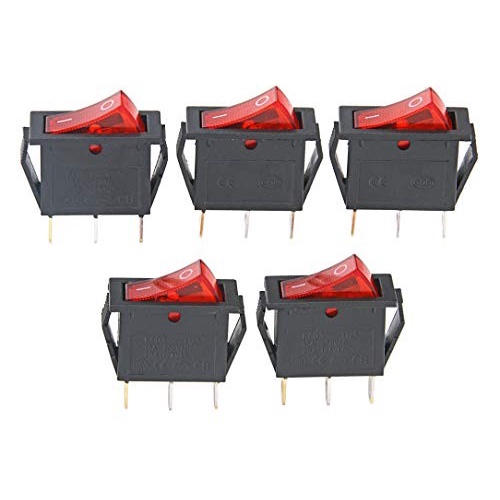 Saklar Switch Tanggung 3 Pin On Off + Lampu / Rocker Switch Gepeng