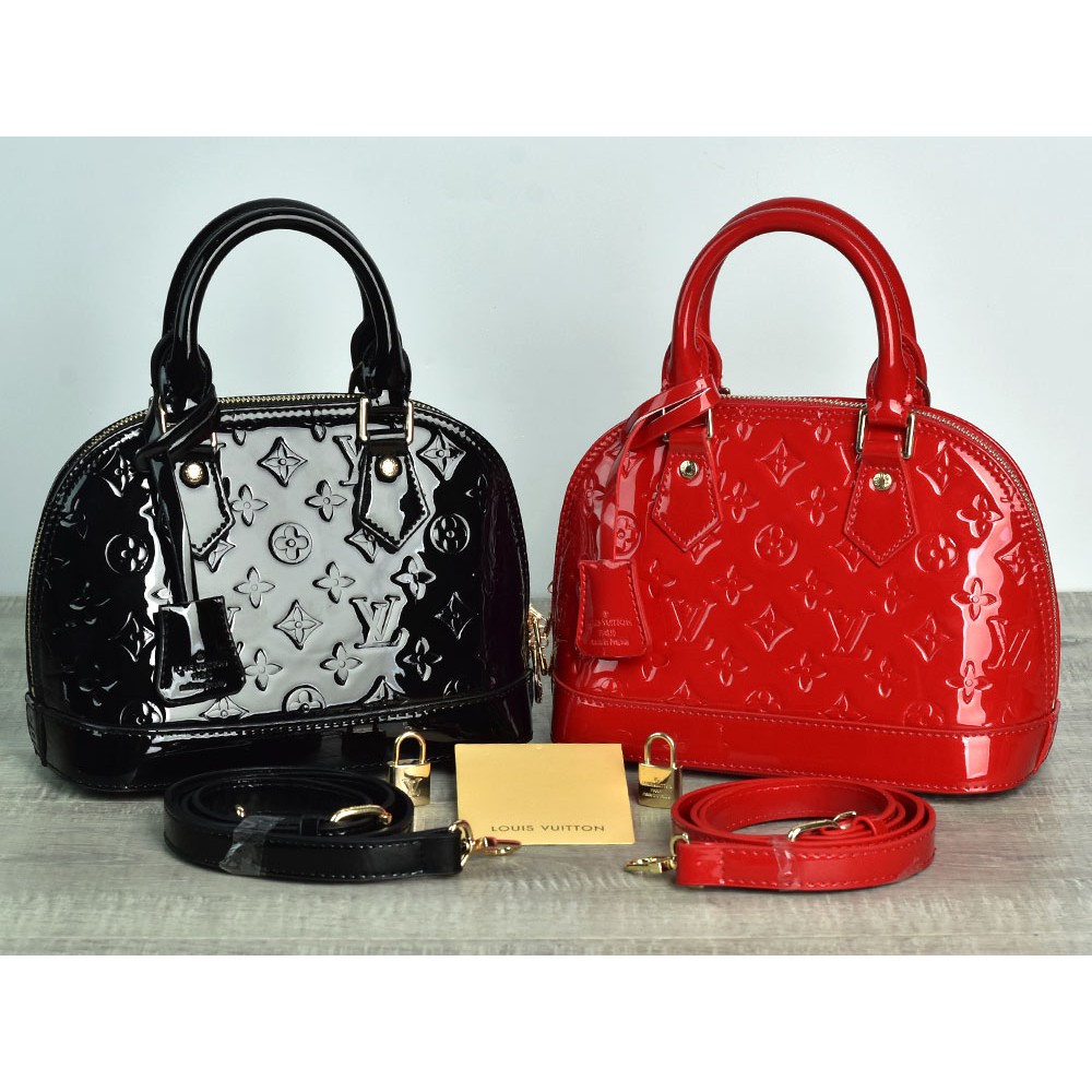 Tas LV Alma BB Patent Leather Semi Premium AM91609P