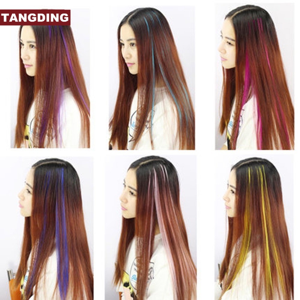 【COD Tangding】Wig / Rambut Palsu Panjang + Lurus Warna Warni Untuk Cosplay