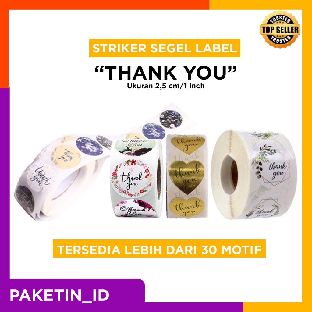 

[Isi 100Pcs - Part 1] Stiker Segel Thank You For Your Order Stiker untuk Kemasan Stiker Amplop