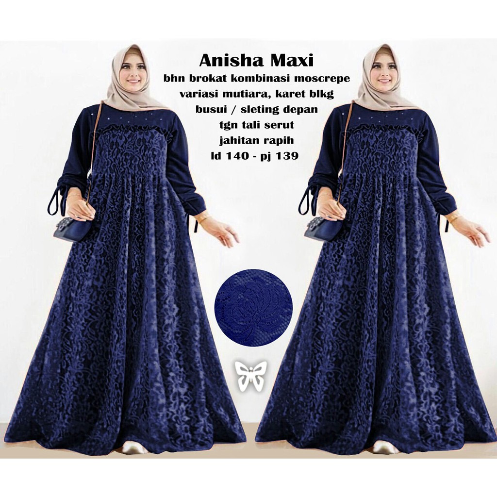 HOPYLOVY - Maxi Dress JUMBO Wanita Brukat Anisha 5L