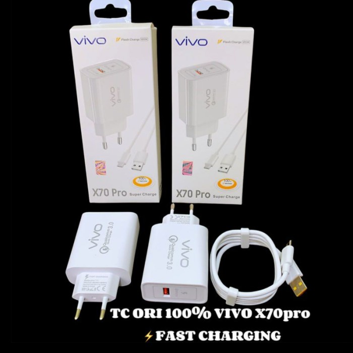 CHARGER VIVO X70 PRO TRAVEL CHARGE HANDPHONE FAST CHARGING CASAN HP