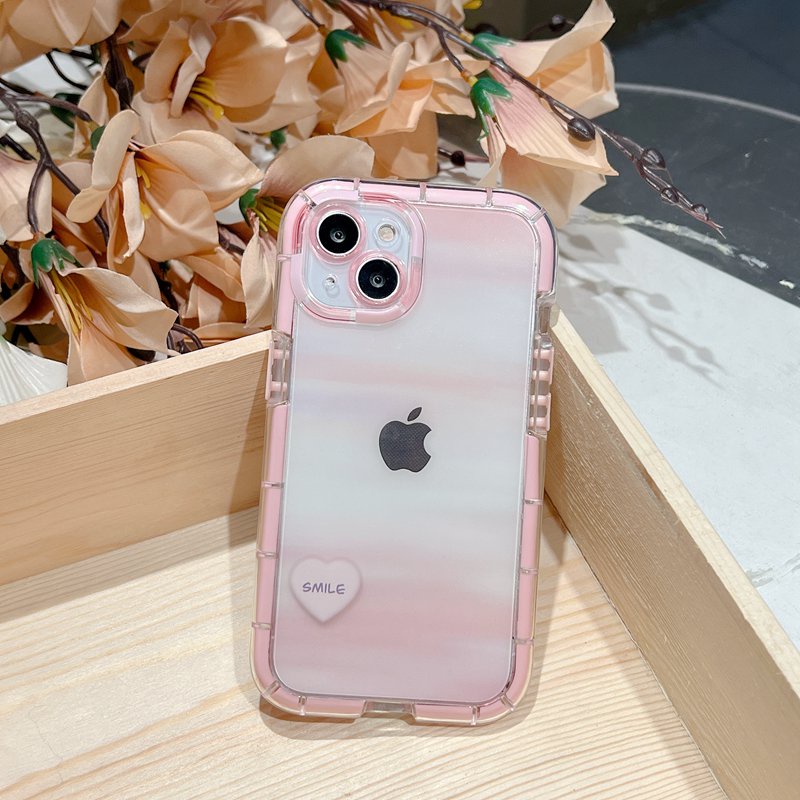 Bersinar Pada Malam Hari Bercahaya Soft Case untuk IPhone Xr Xs Max Ip Apple IPhone 11 12 13 14 Pro Max Wanita Gradien cinta Ungu Merah Muda Hadiah Teman Hati  casing hp