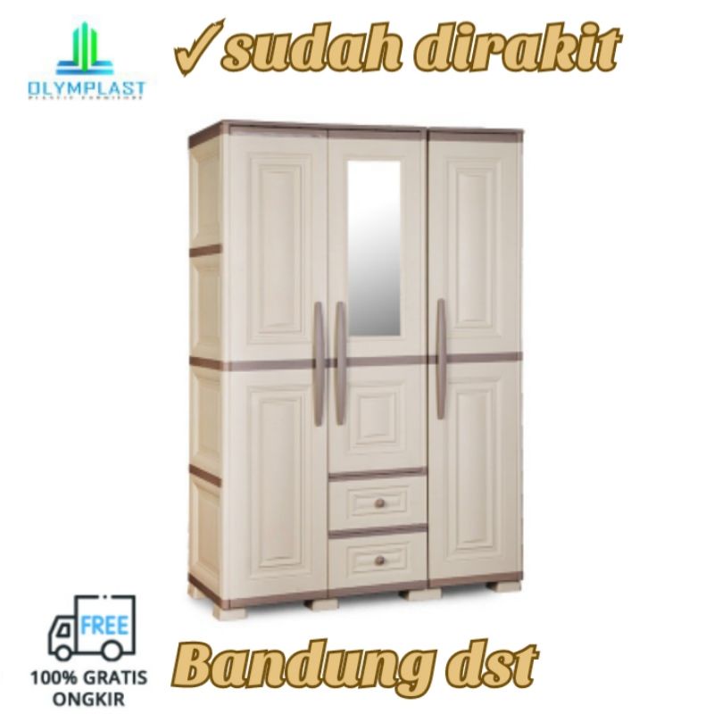Lemari Baju Plastik Olymplast Minimalis OTC Modern 2 3 pintu Sudah Dirakit Bandung Cimahi Padalarang