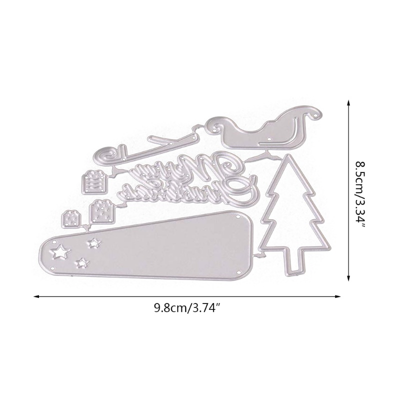 Cetakan Stensil Cutting Dies Motif Pohon Natal Bahan Metal Untuk Scrapbook / Craft DIY / Embossing