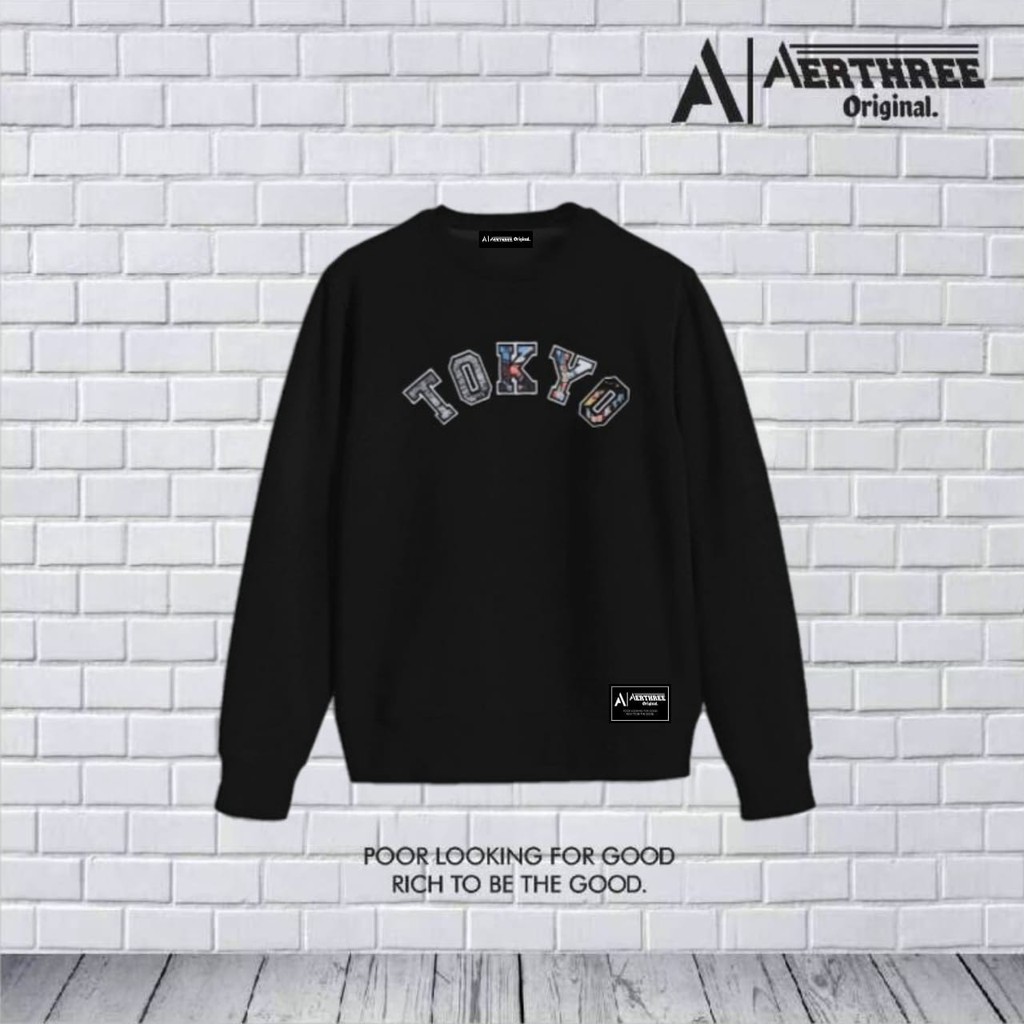 Crewneck Tokyo - sweater crewneck tokyo bordir full hantag Premium