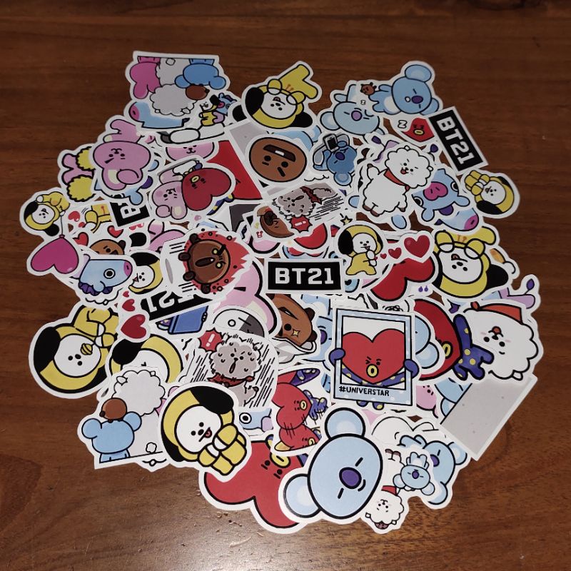 

[20 pcs] Sticker Cute Aesthetic karakter BT21 RANDOM Vinyl Murah