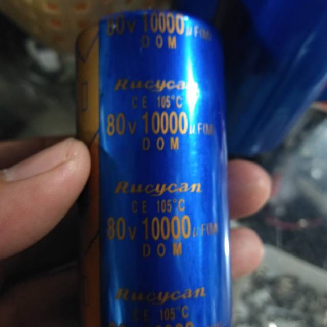 Elco 10000uf 80v rubycon biru atau rucycon kapasitor biru