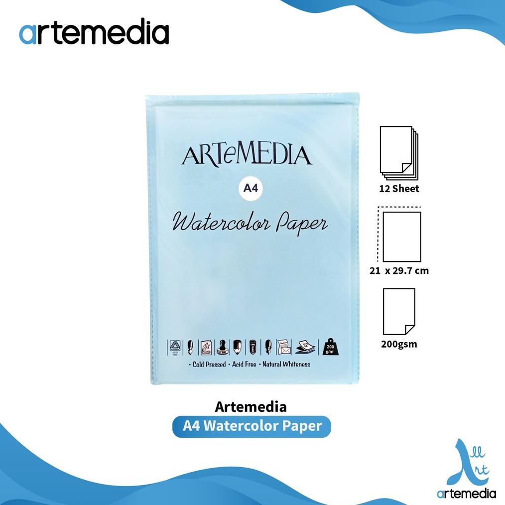 

[(BAYAR DITEMPAT) Kertas Cat Air Artemedia A4 Watercolor Paper Sheet