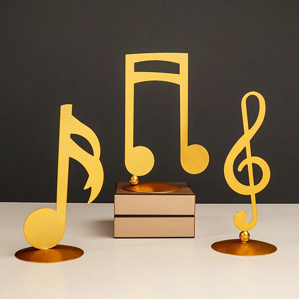 Suyo Ornamen Nota Musik Aksesoris Desktop Patung Rumah Dekorasi Kamar Kerajinan Besi Tempa