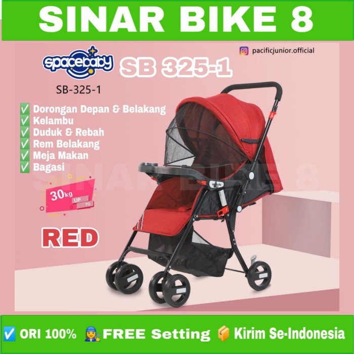 Kereta Dorong Anak Bayi Baby Stroller SPACEBABY SB 325-1 Tudung Nyamuk