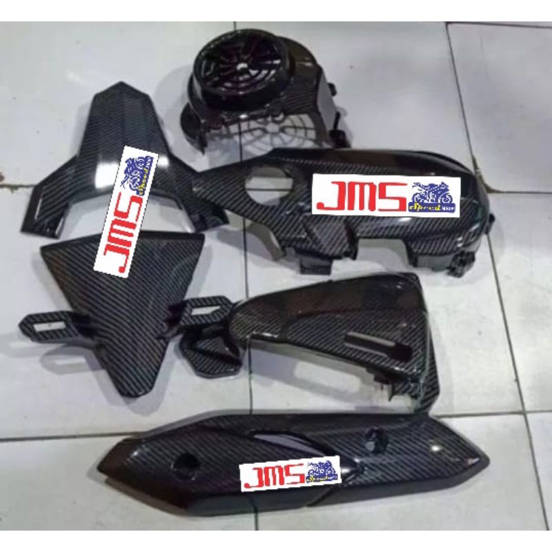 cover tutup carbon paket set honda beat esp fi new filter hawa cvt tutup kipas tameng plat no ducktrail knalpot