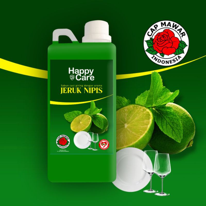 SABUN CUCI PIRING JERUK NIPIS 1 LITER HAPPY CARE / SABUN CUCI PIRING / JERUK NIPIS